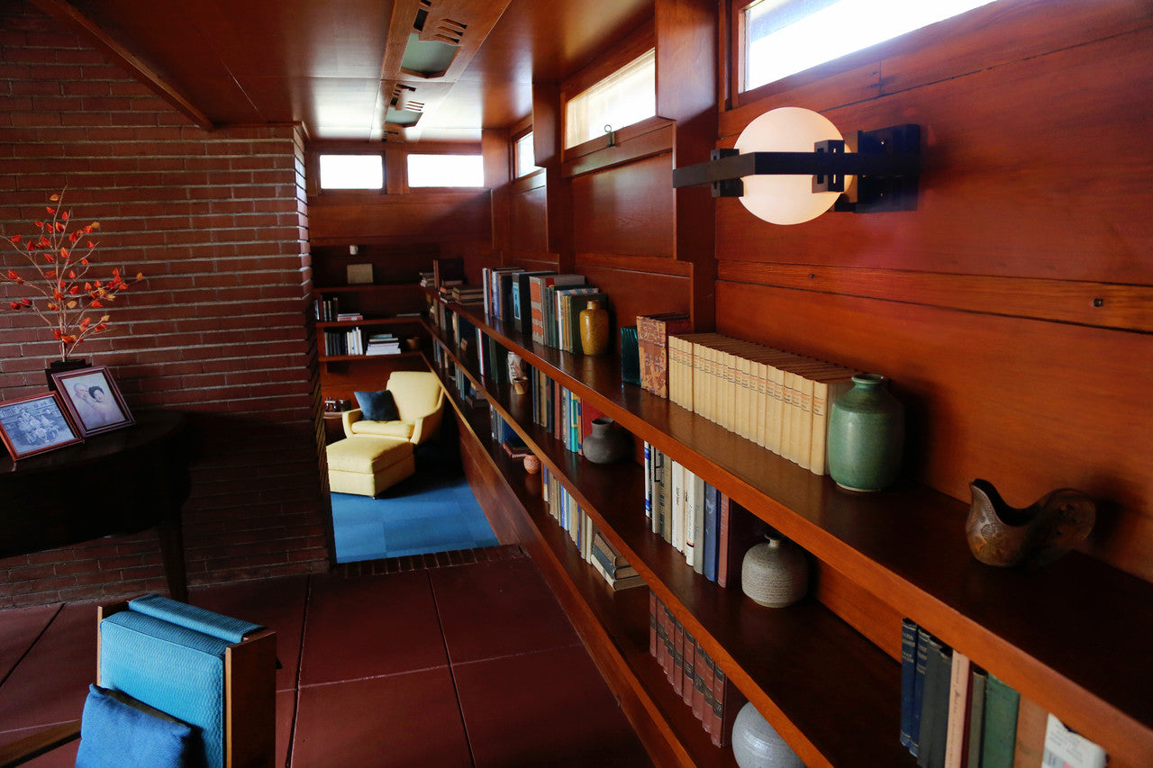 Robie Sconce Walnut Edition in the Frank Lloyd Wright designed Rosenbaum House in Florence, AL.

Frank Lloyd Wright, AlaModerna, Robie Sconce, Robie, Sconce