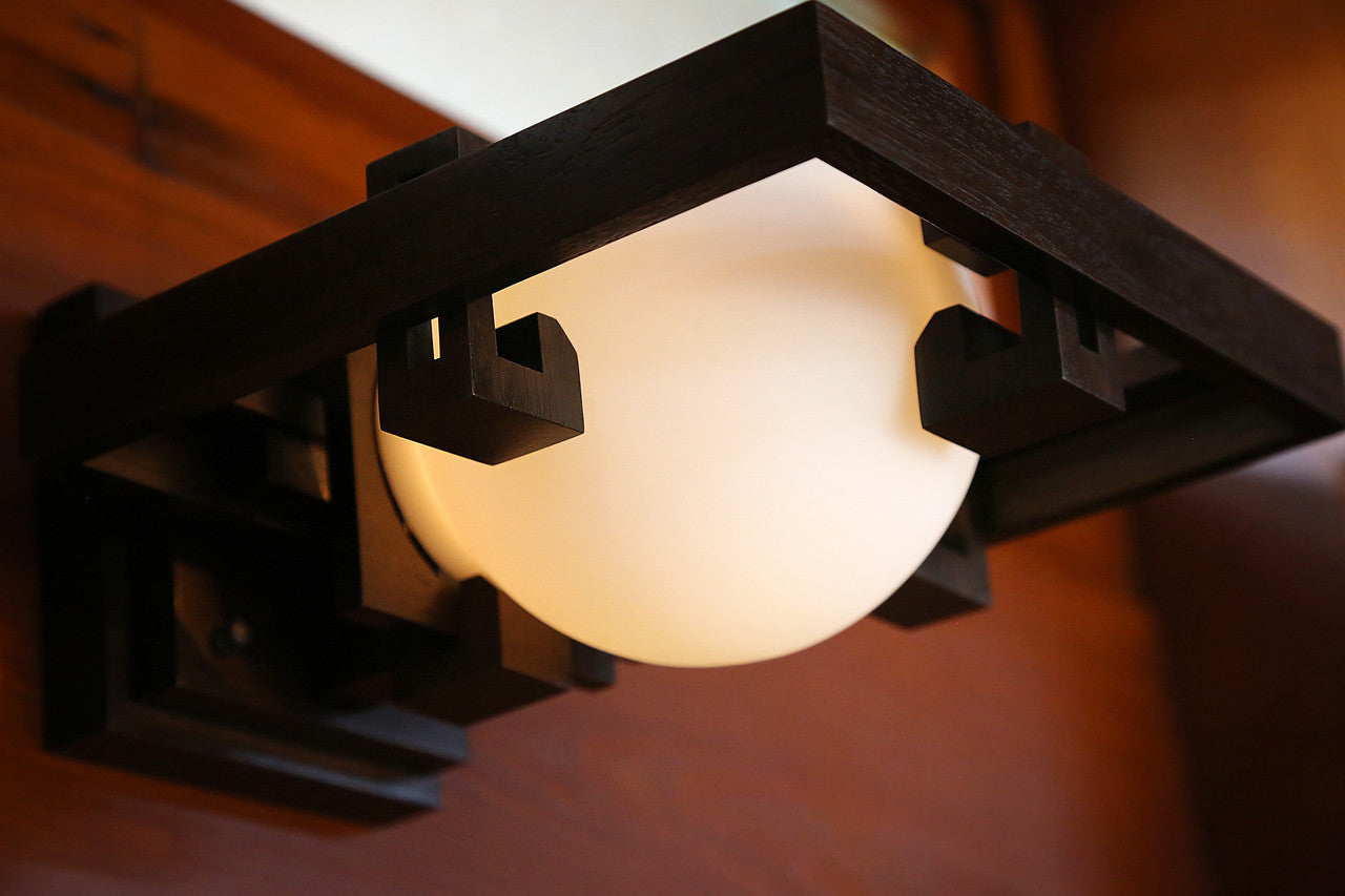 Robie Sconce Walnut Edition in the Frank Lloyd Wright designed Rosenbaum House in Florence, AL.

Frank Lloyd Wright, AlaModerna, Robie Sconce, Robie, Sconce