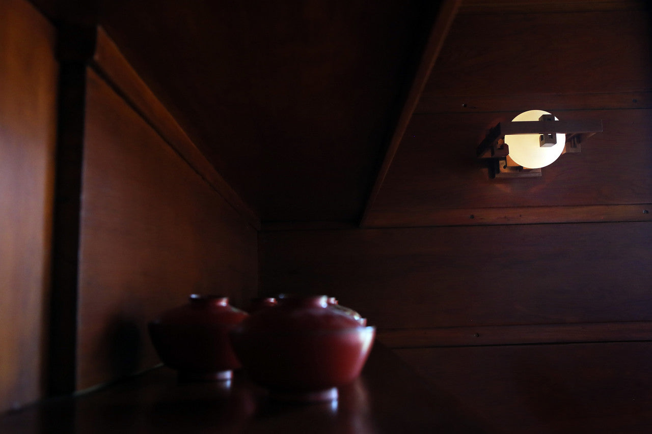 Robie Sconce Cherry Edition in the Frank Lloyd Wright designed Rosenbaum House in Florence, AL.

Frank Lloyd Wright, AlaModerna, Robie Sconce, Robie, Sconce