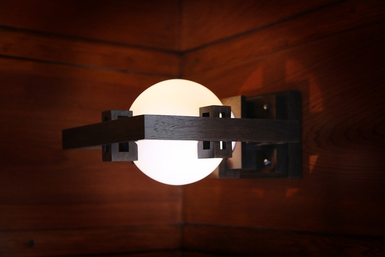 Robie Sconce Walnut Edition in the Frank Lloyd Wright designed Rosenbaum House in Florence, AL.

Frank Lloyd Wright, AlaModerna, Robie Sconce, Robie, Sconce