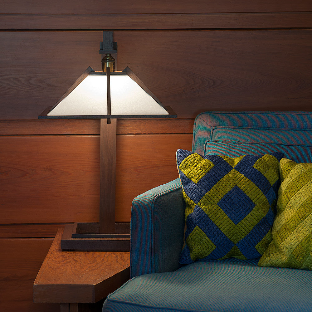 Taliesin 1 Walnut Edition in the Frank Lloyd Wright designed Rosenbaum Home in Florence, AL

Frank Lloyd Wright, Taliesin, AlaModerna, Taliesin 1, table lamp