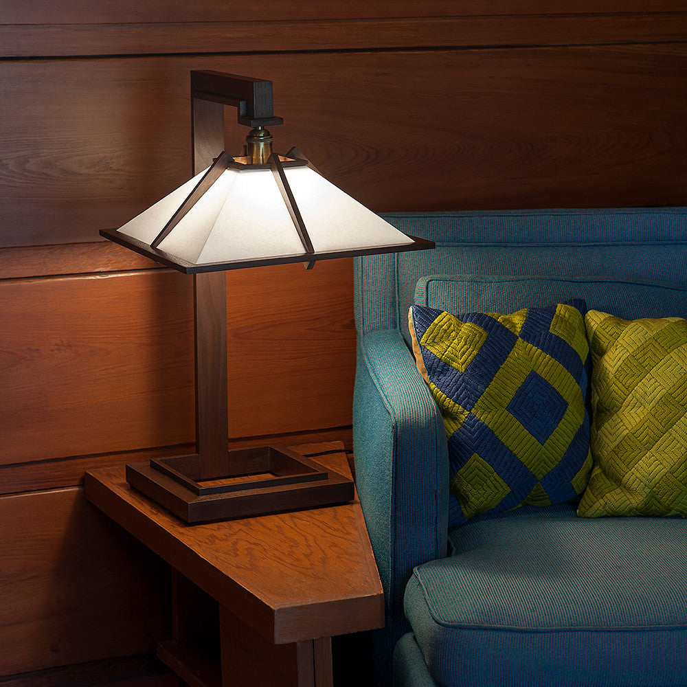 Taliesin 1 Walnut Edition in the Frank Lloyd Wright designed Rosenbaum Home in Florence, AL

Frank Lloyd Wright, Taliesin, AlaModerna, Taliesin 1, table lamp