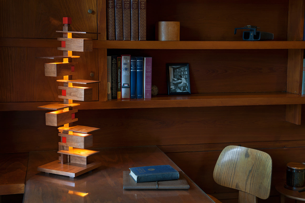 Taliesin 3 Cherry Edition in the Frank Lloyd Wright designed Rosenbaum Home in Florence, AL

Frank Lloyd Wright, Taliesin, AlaModerna, Taliesin 3, table lamp