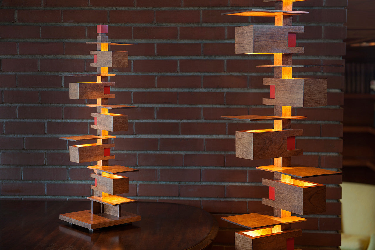 Taliesin 3 and Taliesin 2 Cherry Edition in the Frank Lloyd Wright designed Rosenbaum Home in Florence, AL

Frank Lloyd Wright, Taliesin, AlaModerna, Taliesin 3, table lamp, floor lamp, Taliesin 2