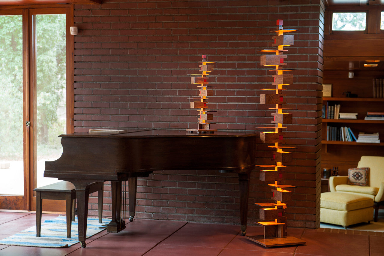 Taliesin 3 and Taliesin 2 Cherry Edition in the Frank Lloyd Wright designed Rosenbaum Home in Florence, AL

Frank Lloyd Wright, Taliesin, AlaModerna, Taliesin 3, table lamp, floor lamp, Taliesin 2